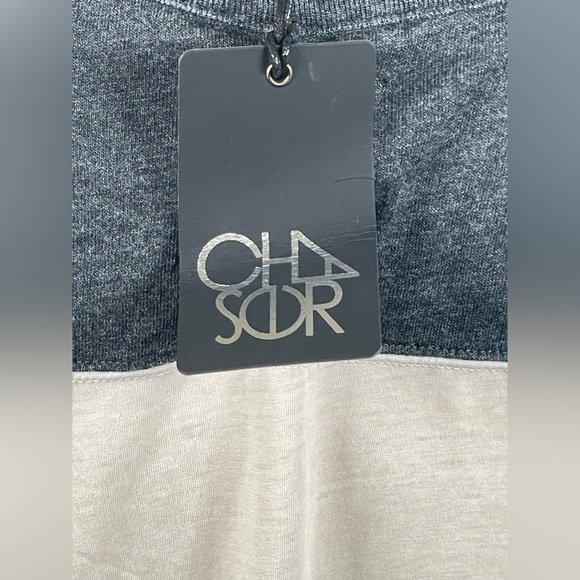 Chaser Charcoal Gray and White Baseball Tee Long Sleeve Top NWT Small - Picture 8 of 9
